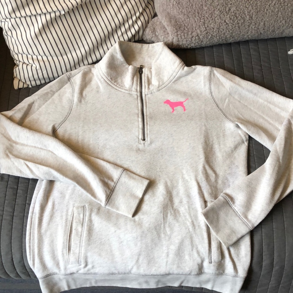 Mock neck zip sweatshirt